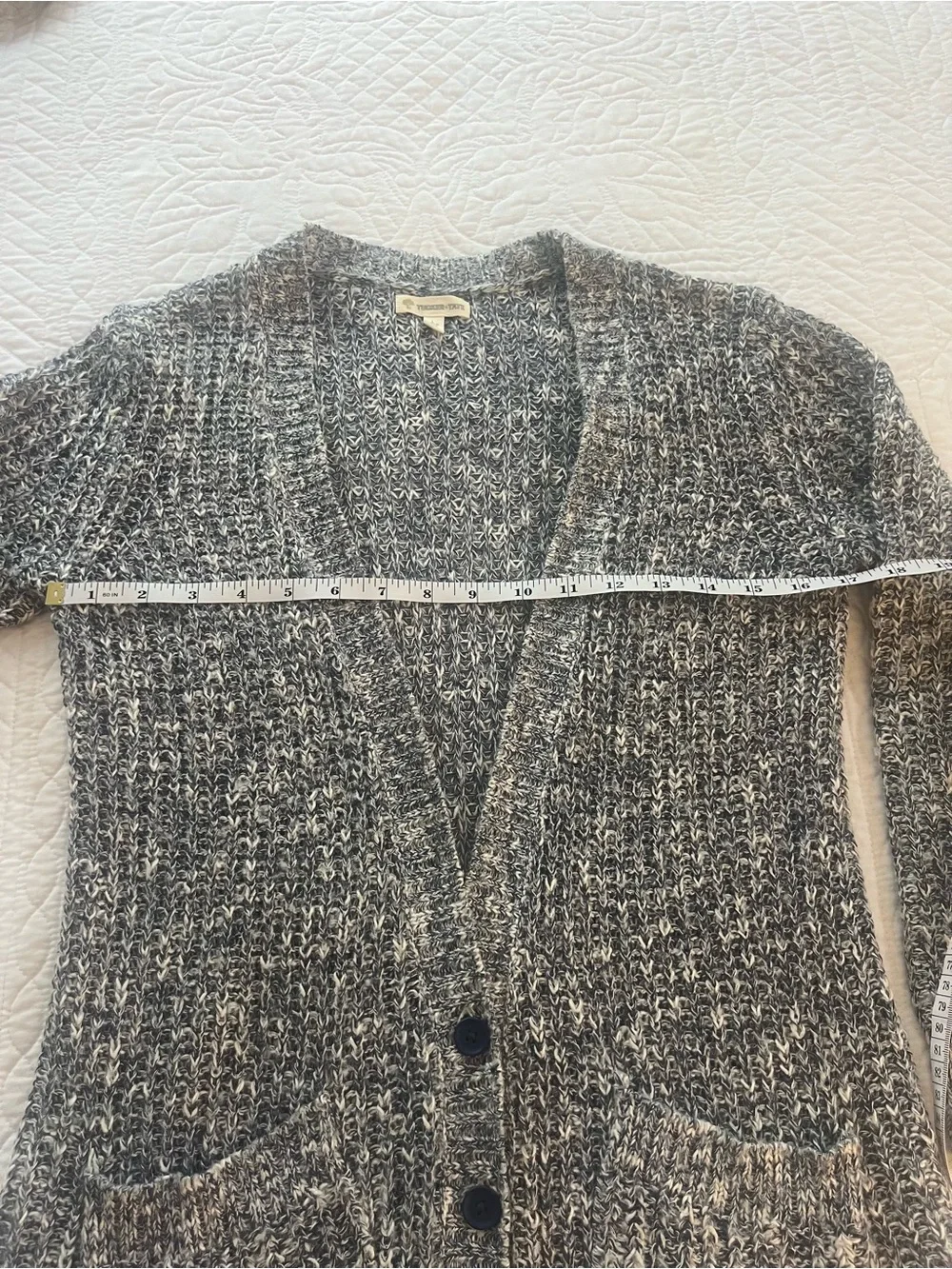 Tucker + Tate Gray Marled V-Neck Button Cardigan